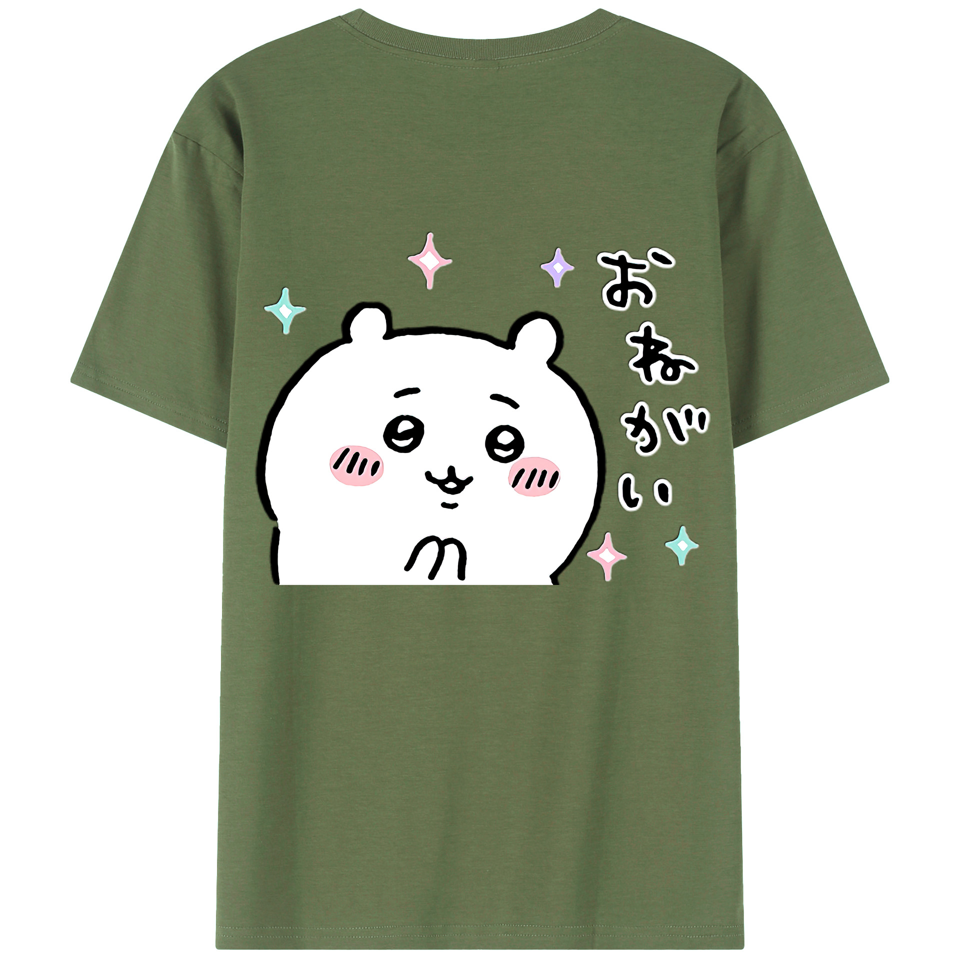 （画像用） ちいかわ ちいかわ Chii-kawa chiikawa 綿100％ メンズ半袖Tシャツ（バックプリント） 通気性